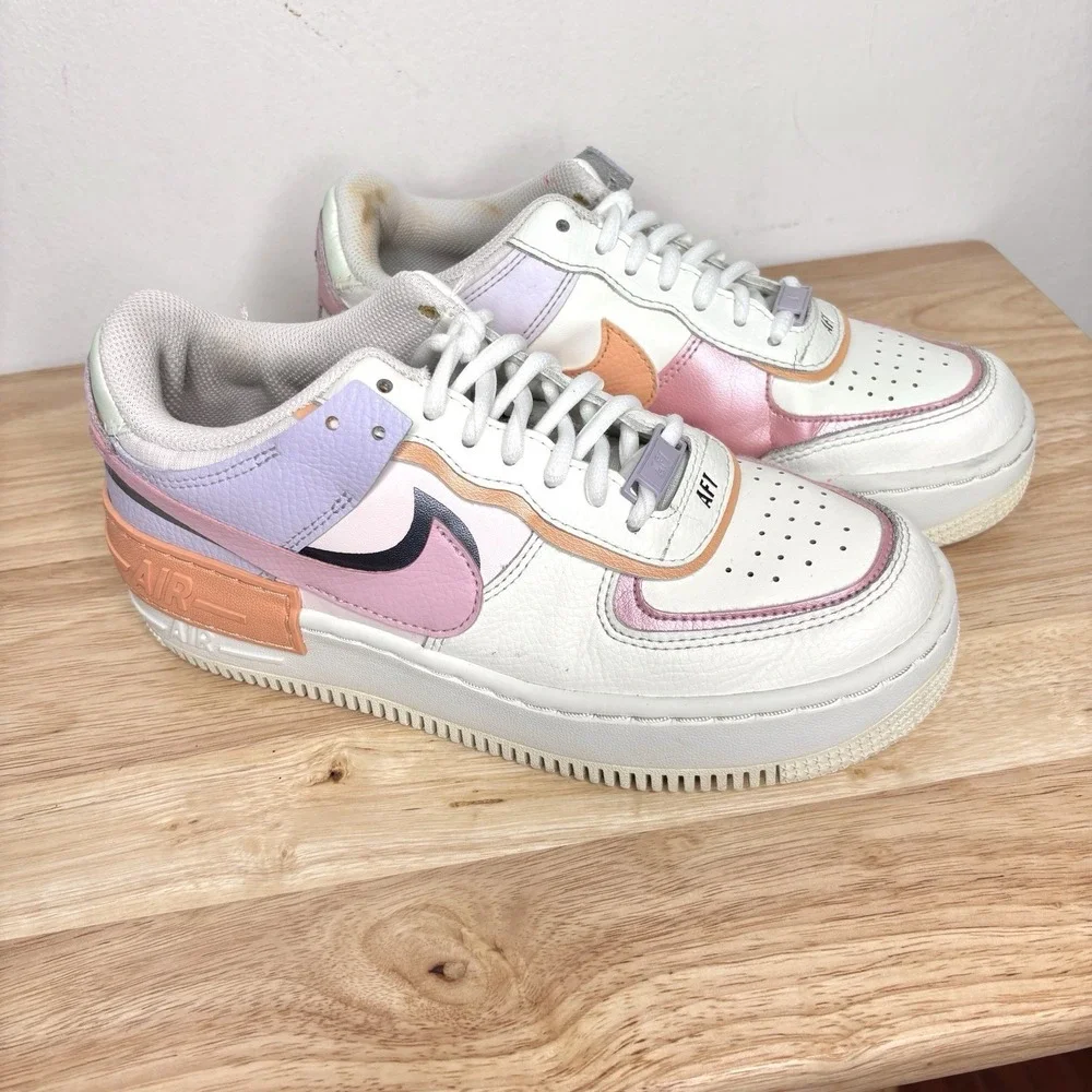 Nike Air Force 1 Shadow Sneakers Womens 6.5 Pastel Colorblock leather Low Top
